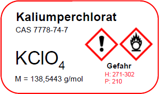 Gefahrenetikett Kaliumperchlorat